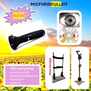 MICFIIRIDFULLKIT - IRIDOSCOPIO Wi-Fi (5MPixel via USB) + MENTONIERA PER IRIDOLOGIA + SOFTWARE PROFESSIONALE PER WINDOWS + SUPPORTO PER IRIDOSCOPIO